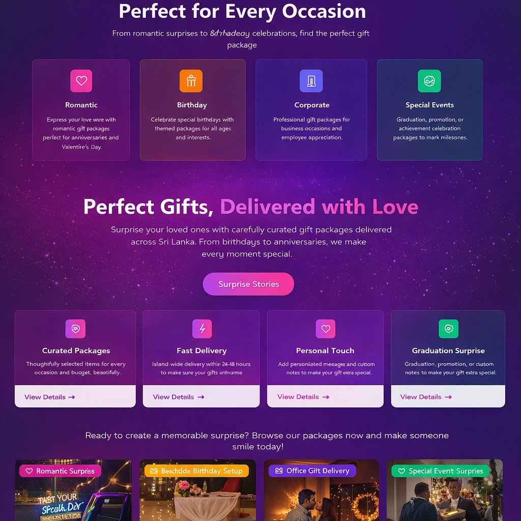 GiftX.lk – Surprise Event & Gifting Platform